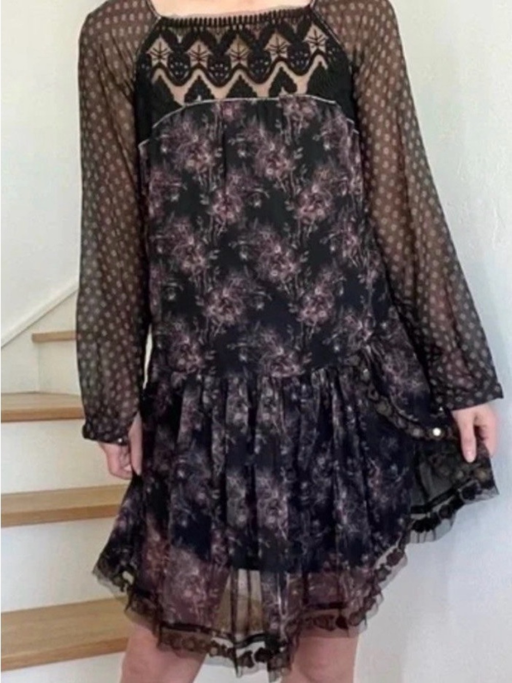 Free People Elsie Midnight Mini Dress